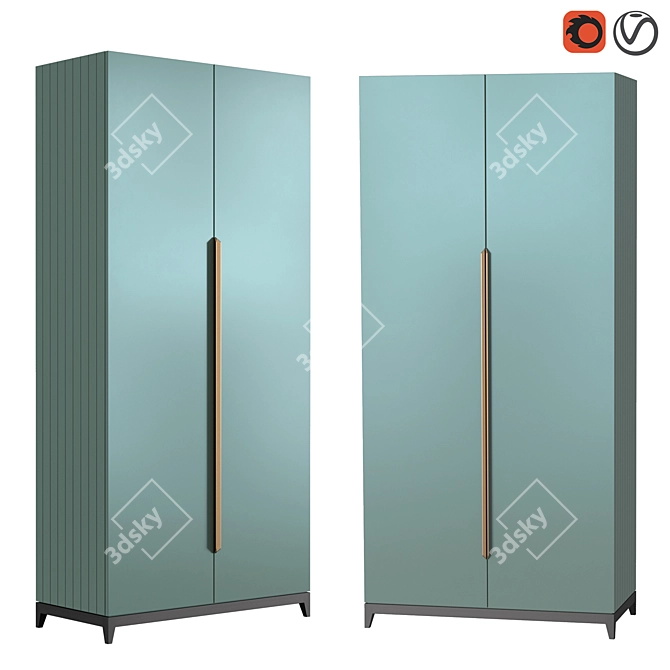 Modern Metropolitan Wardrobe - 100 cm 3D model image 4