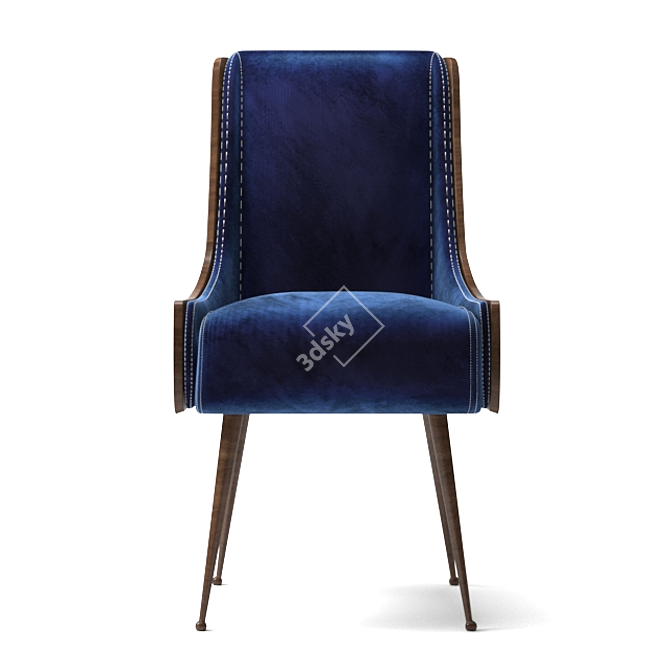 Modern Blue Harbor Side Chair: Stylish and Comfortable 3D model image 2