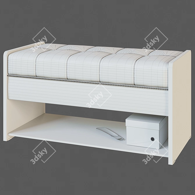 Sleek Entryway Bench: 400h*400*800м 3D model image 2