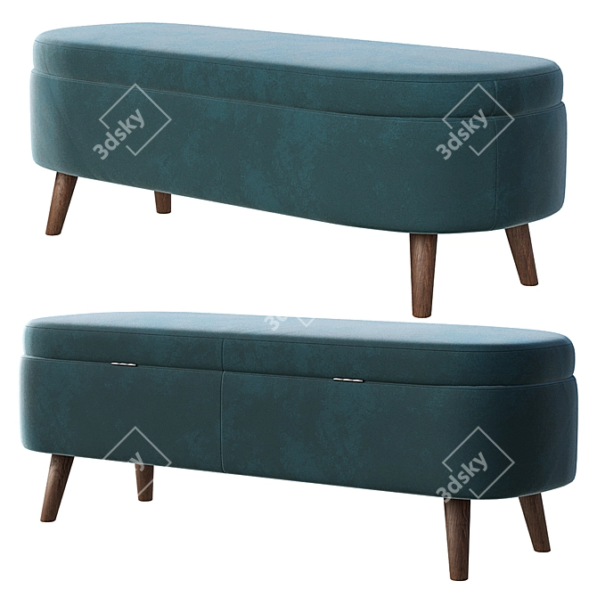 Easily Customizable Lulu Ottoman 3D model image 1