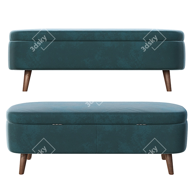 Easily Customizable Lulu Ottoman 3D model image 2