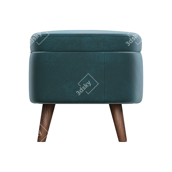 Easily Customizable Lulu Ottoman 3D model image 3