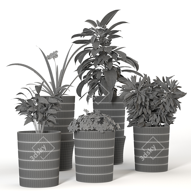 Stylish Indoor Plant Vases 3D model image 4