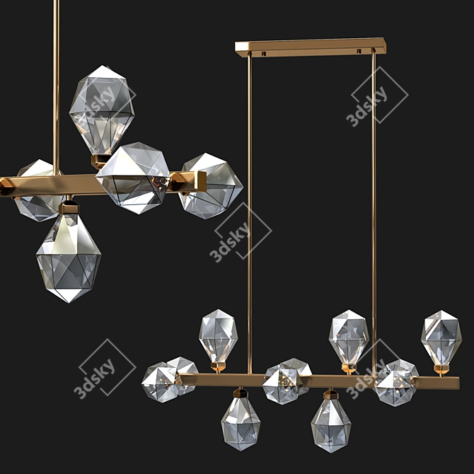 Elegant LISERNO Chandelier by Romatti 3D model image 1