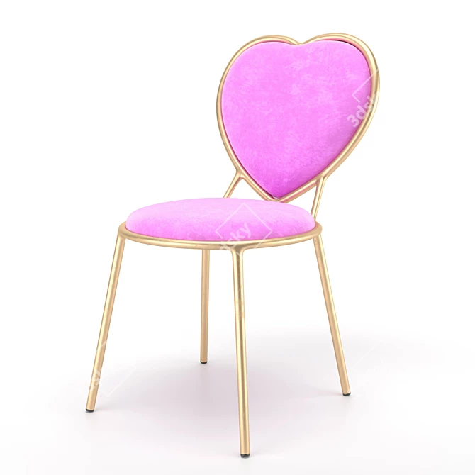 Elegant Love Seat - PBR Gloss Finish 3D model image 1