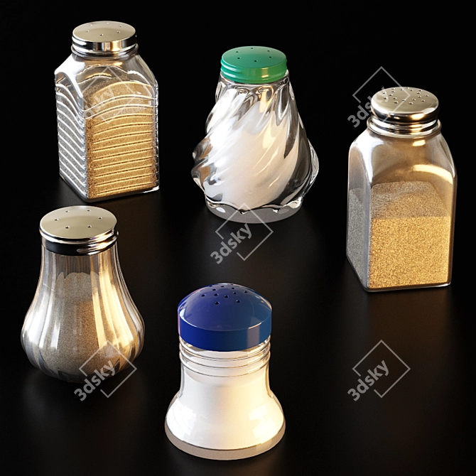 Elegant Salt Shaker Set 3D model image 2