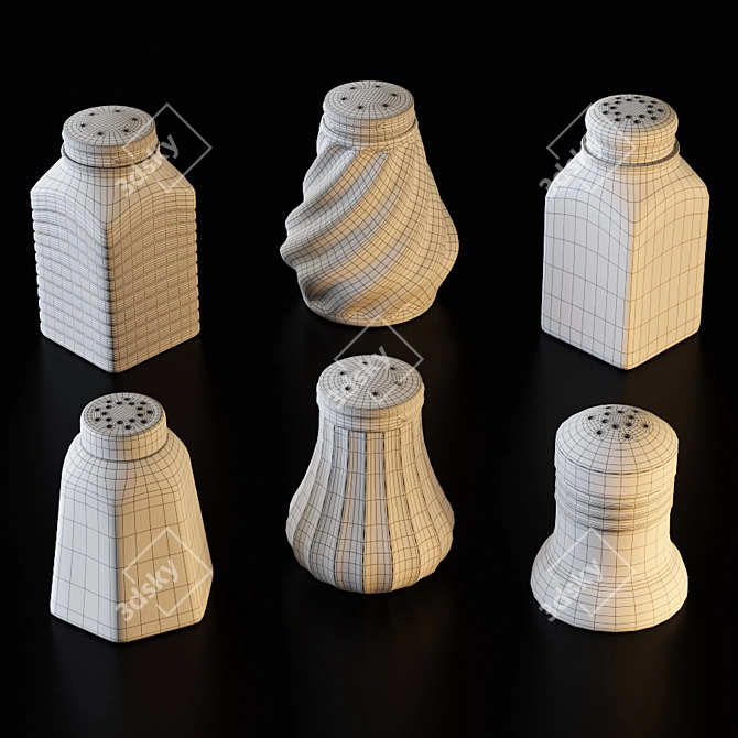 Elegant Salt Shaker Set 3D model image 5