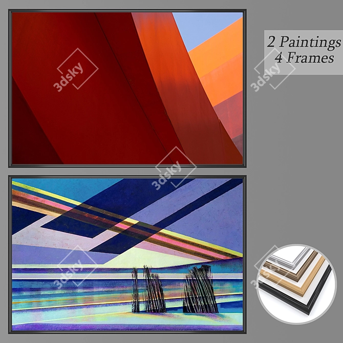 Elegant Wall Art Set 3D model image 1