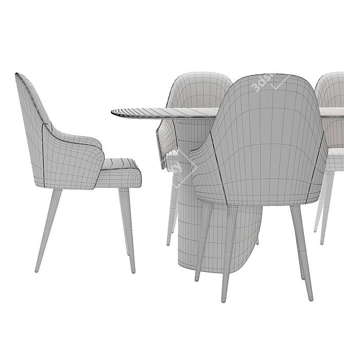 Refined Ludwig Dining Set 3D model image 3