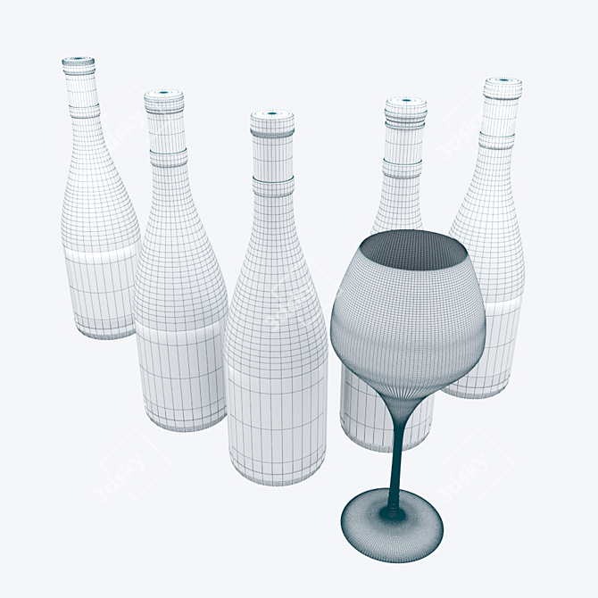 Deluxe Wine Bottle Set 3D model image 5