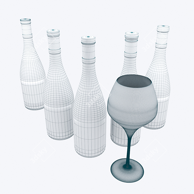 Deluxe Wine Bottle Set 3D model image 10