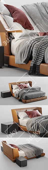 Luxurious Minotti Reeves Bed: Sleek Design & Superior Comfort 3D model image 2