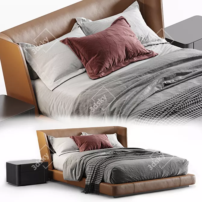 Luxurious Minotti Reeves Bed: Sleek Design & Superior Comfort 3D model image 7