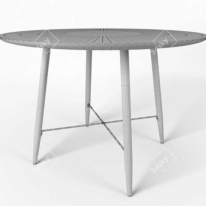 Elegant White Textured Dining Table 3D model image 3