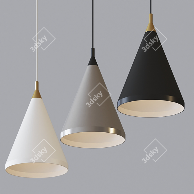 Minimalist Conical Pendant Light 3D model image 1