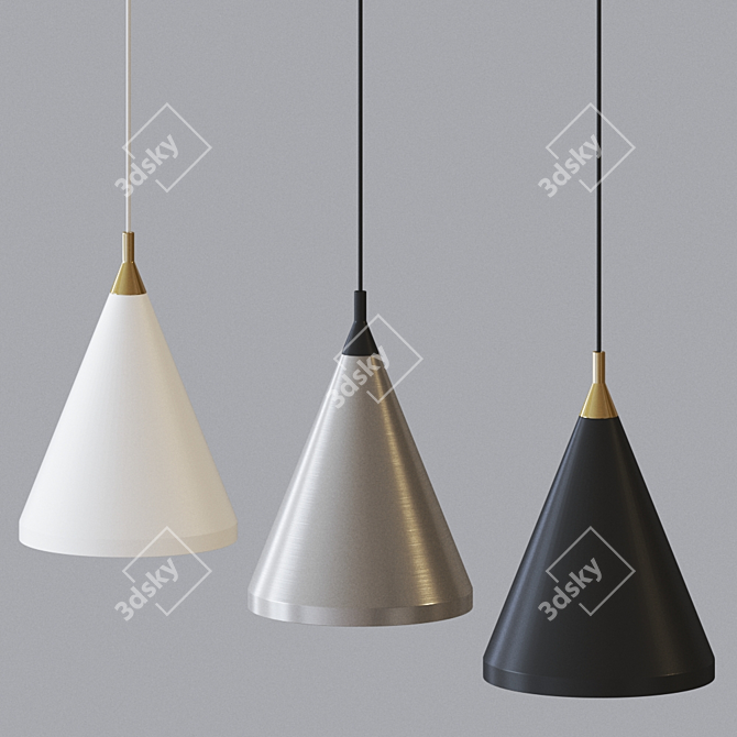 Minimalist Conical Pendant Light 3D model image 2