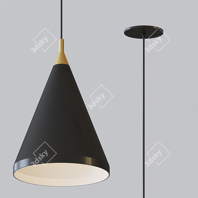 Minimalist Conical Pendant Light 3D model image 3