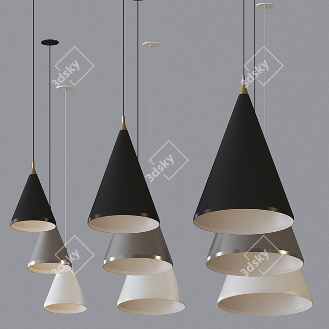 Minimalist Conical Pendant Light 3D model image 4