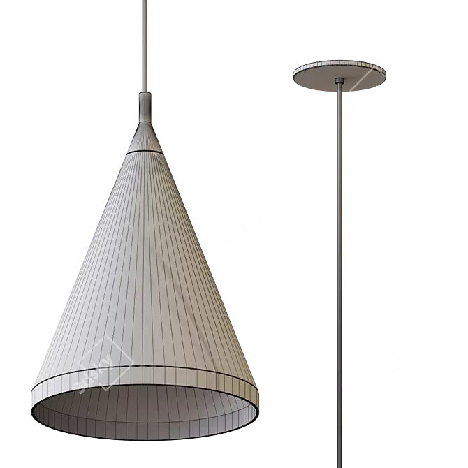 Minimalist Conical Pendant Light 3D model image 5