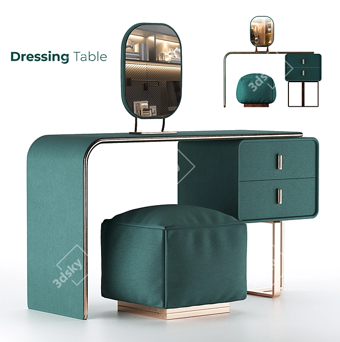 Elegant Vanity Table 3D model image 1