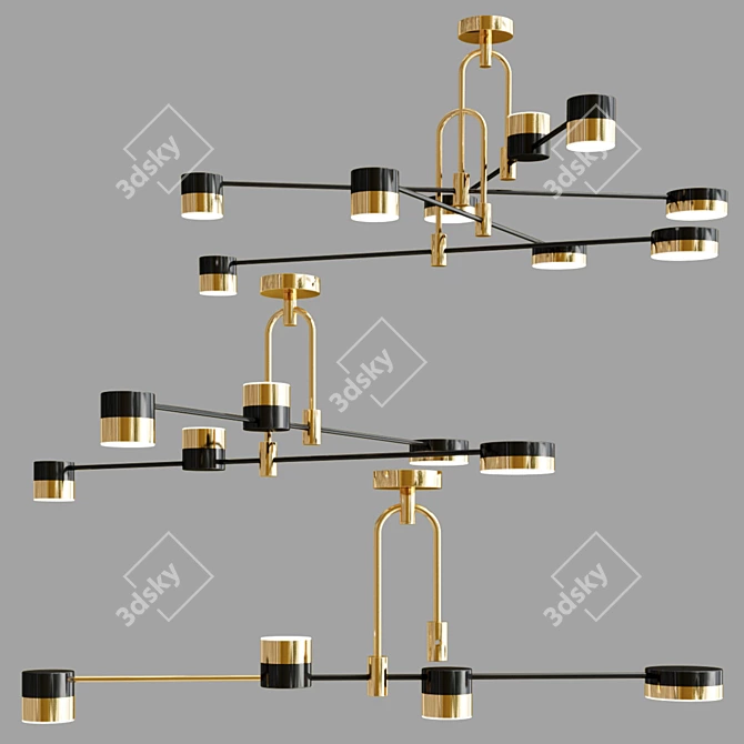 Modern LED Hinge Chandelier 3D model image 1