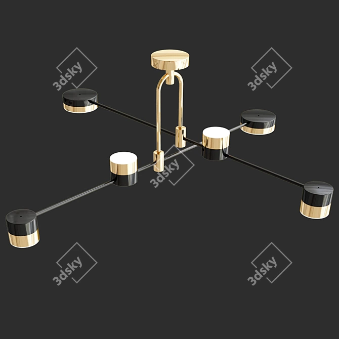 Modern LED Hinge Chandelier 3D model image 4