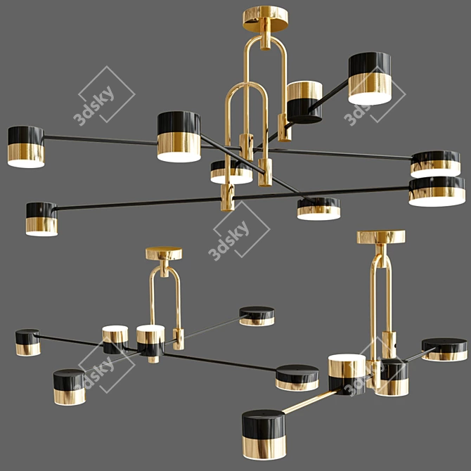 Modern LED Hinge Chandelier 3D model image 5