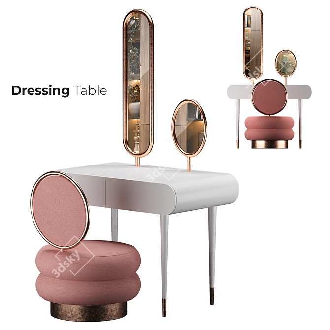 Elegant Vanity Dressing Table 3D model image 1