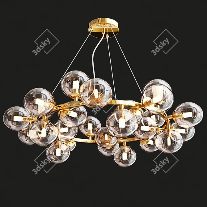 Modern 25-Light Gold Chandelier 3D model image 3