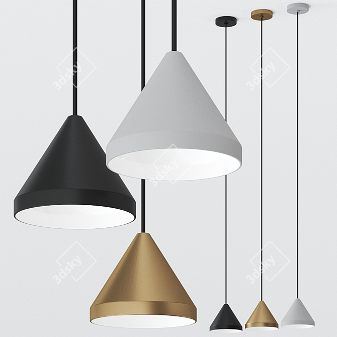 Sleek North Pendant Lamp 3D model image 1