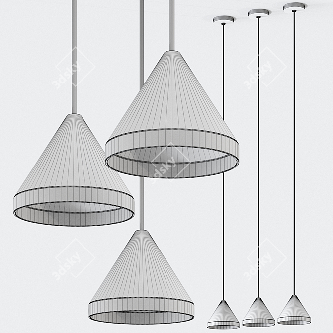 Sleek North Pendant Lamp 3D model image 2