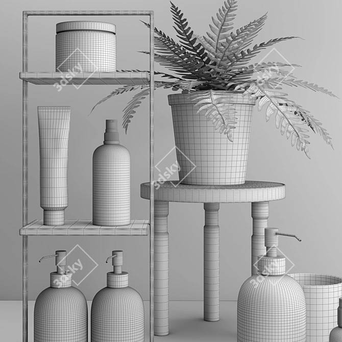 Sleek Bath Essentials Set 3D model image 6