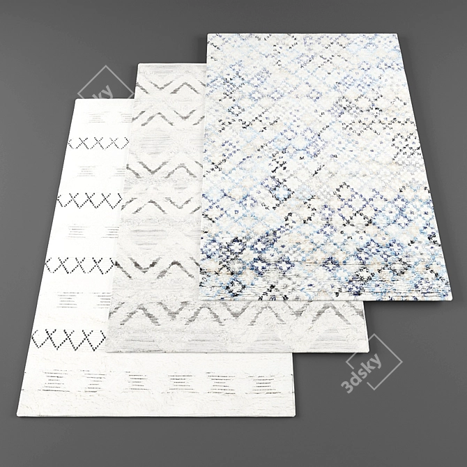 Modern Rugs Collection - Set of 5 with Textures 3D model image 1