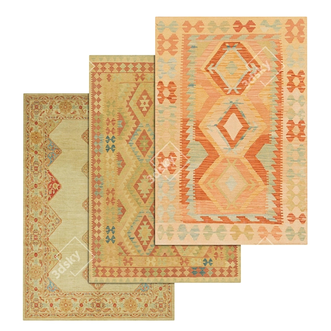 Title: 1952 Vintage Carpet Set 3D model image 1