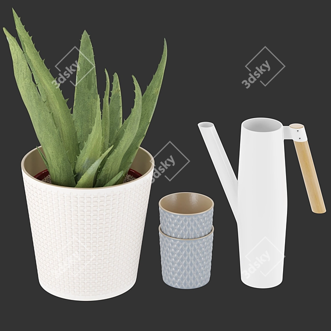 Soothing Set: Aloe Vera & Bittergurka Watering Can 3D model image 2