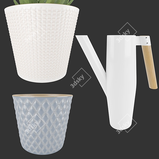 Soothing Set: Aloe Vera & Bittergurka Watering Can 3D model image 4