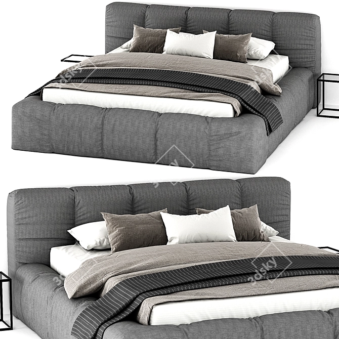 Italian Style Elegance: Italia Bed 3D model image 1