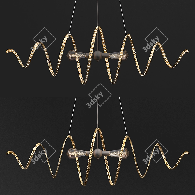 Elegant Chain Lampshade 3D model image 1