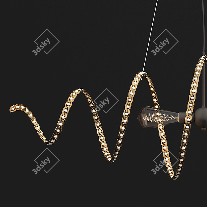 Elegant Chain Lampshade 3D model image 2