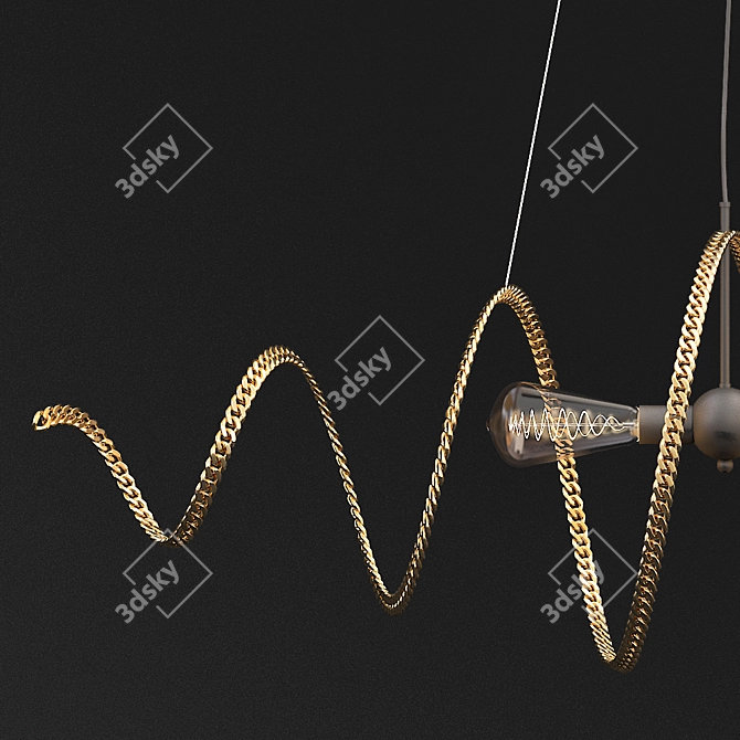 Elegant Chain Lampshade 3D model image 3