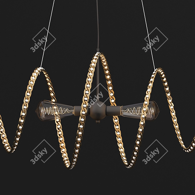 Elegant Chain Lampshade 3D model image 4