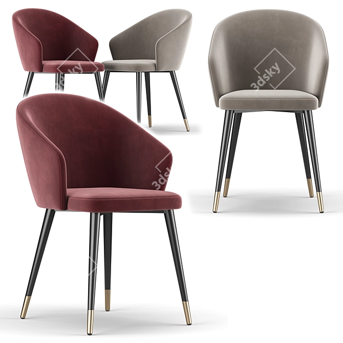 Sleek and Stylish Natuo Dining Chairs 3D model image 1