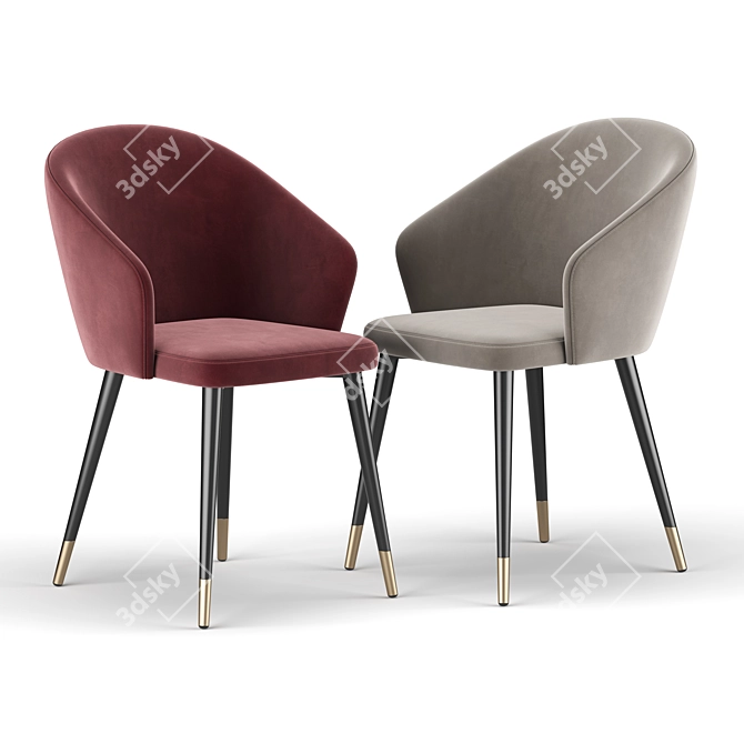 Sleek and Stylish Natuo Dining Chairs 3D model image 4