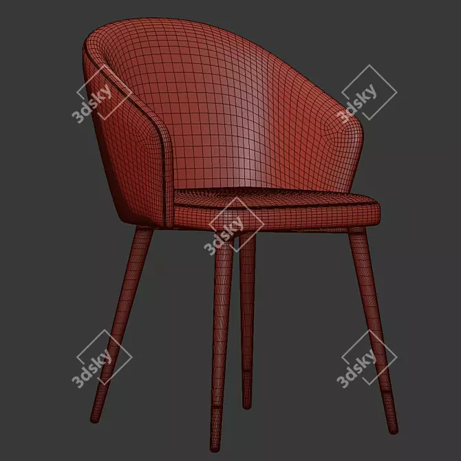 Sleek and Stylish Natuo Dining Chairs 3D model image 5