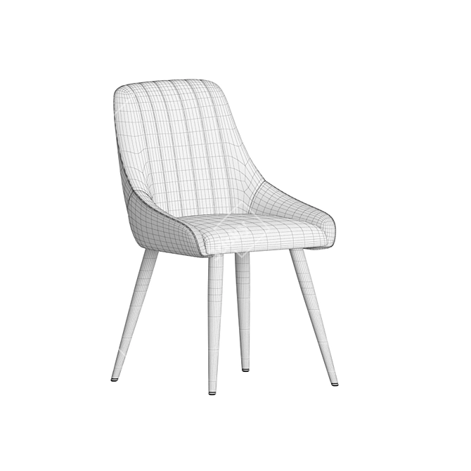 Luxurious Chipman Velvet Side Chair 3D model image 4