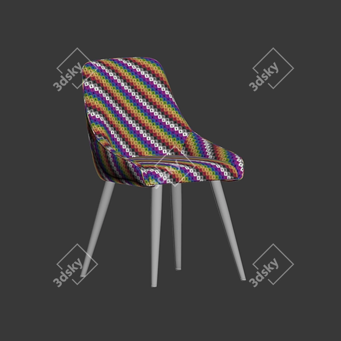Luxurious Chipman Velvet Side Chair 3D model image 5
