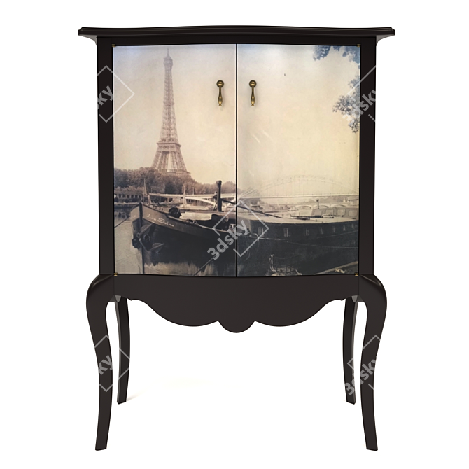 Elegant Montigny Paris Jewelry Cabinet 3D model image 1