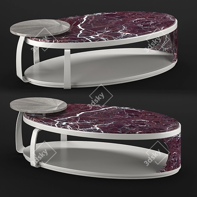 Modern Wood Center Table 3D model image 1