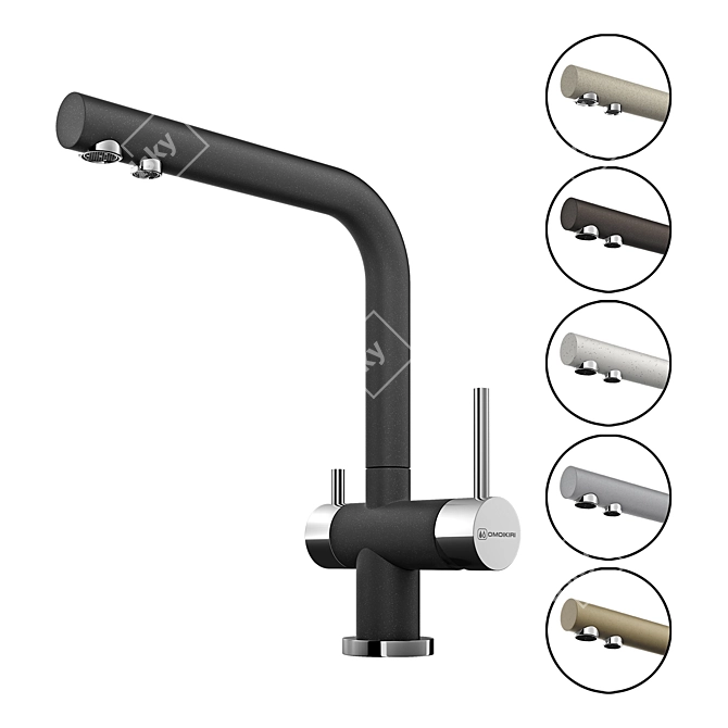 Omoikiri Nagano: Modern Design, Filtered Water Compatibility 3D model image 1