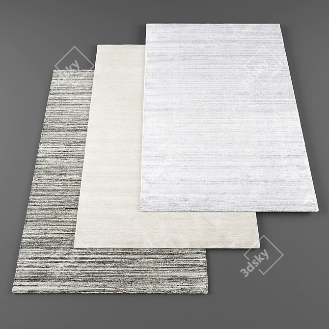 Modern Rugs Collection - 5 Textured Carpets 3D model image 1
